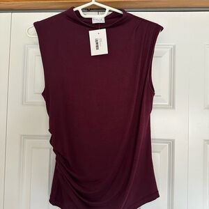 Eileen Fisher Rich Plum Sleeveless Muscle Tee